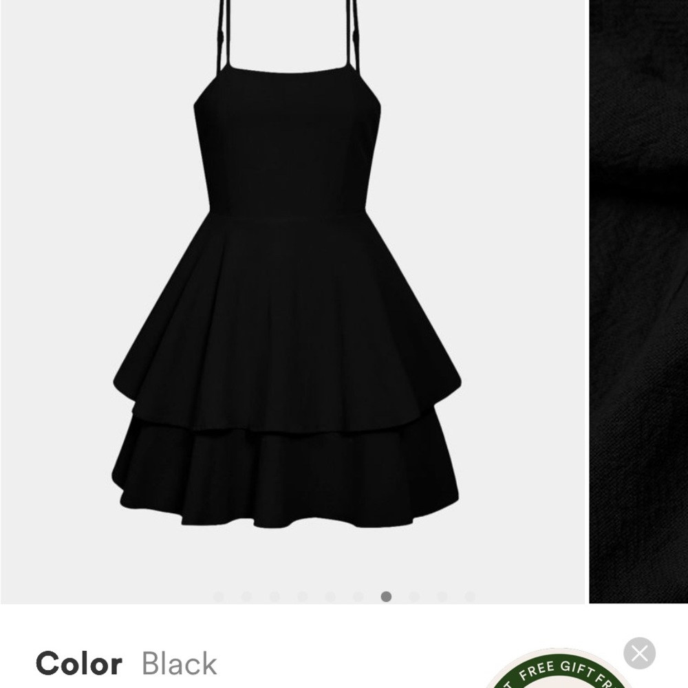 Halara Black Spaghetti Strap Backless Sundress - image 7